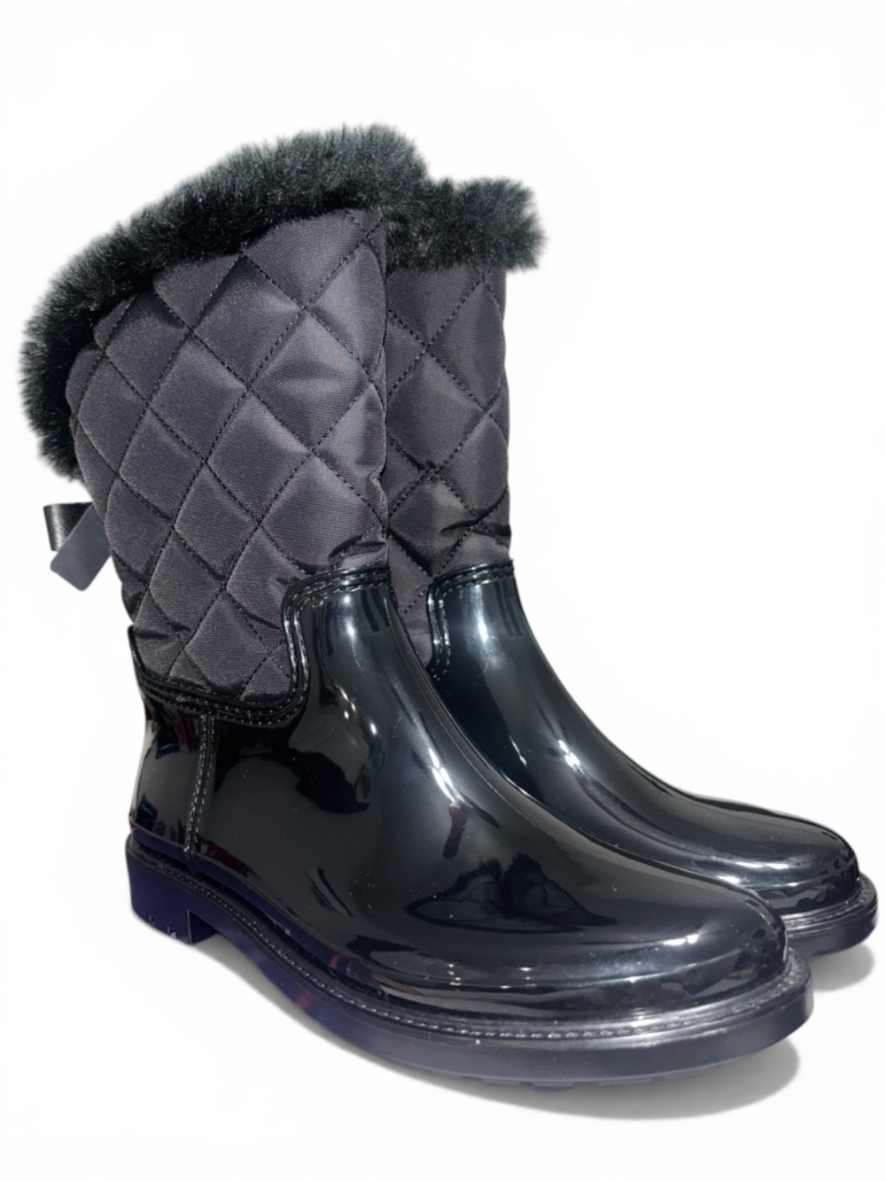 EUC Kate Spade Womens Reid Quilted Faux Fur Winter Boots - Size 8